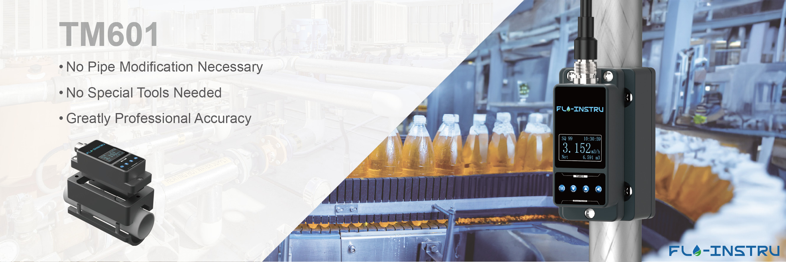 Qualità Morsetto-Sul flussometro ultrasonico Fabbrica