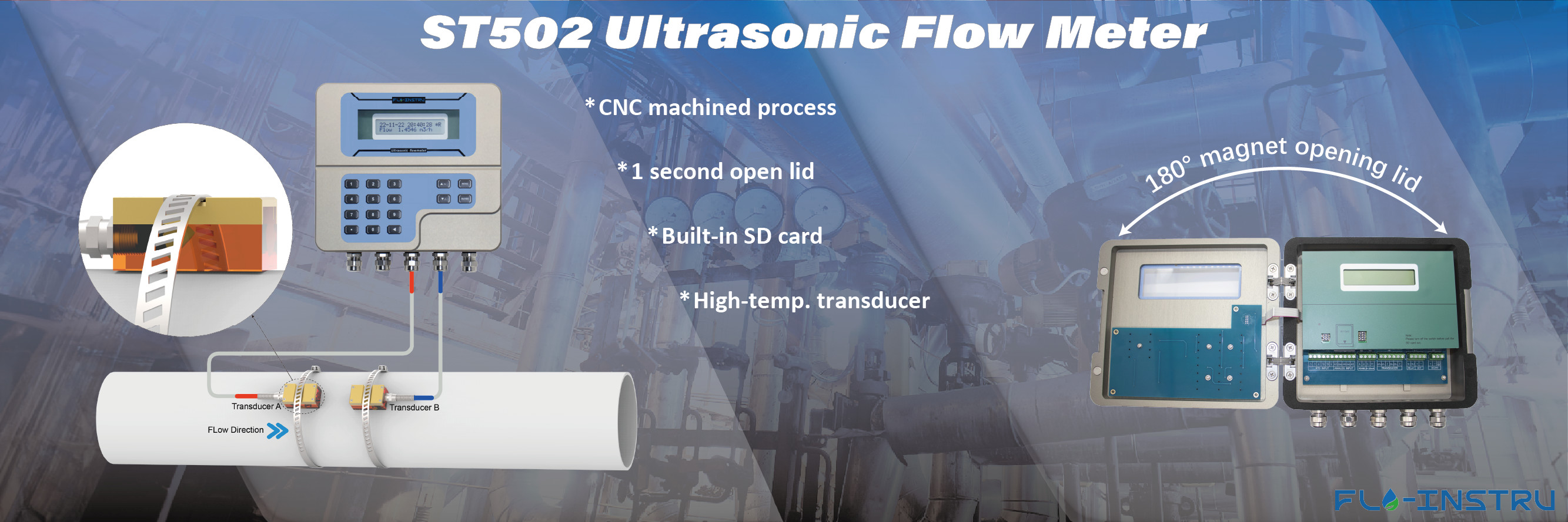 Qualità Morsetto-Sul flussometro ultrasonico Fabbrica