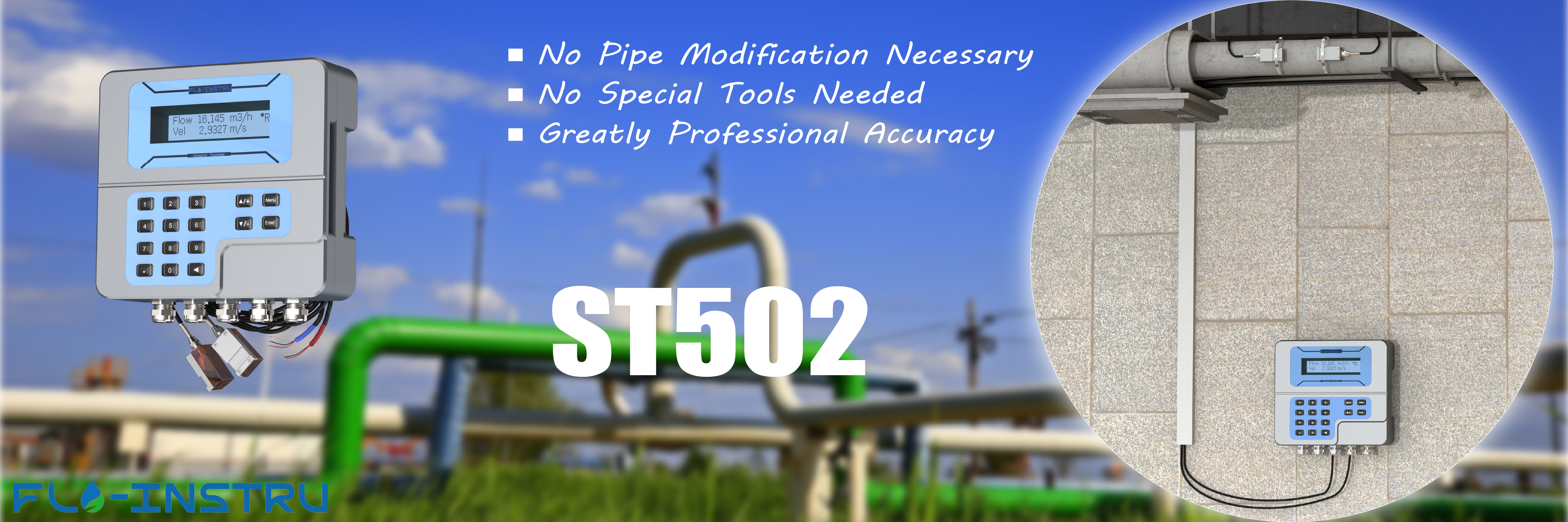 Qualità Morsetto-Sul flussometro ultrasonico Fabbrica